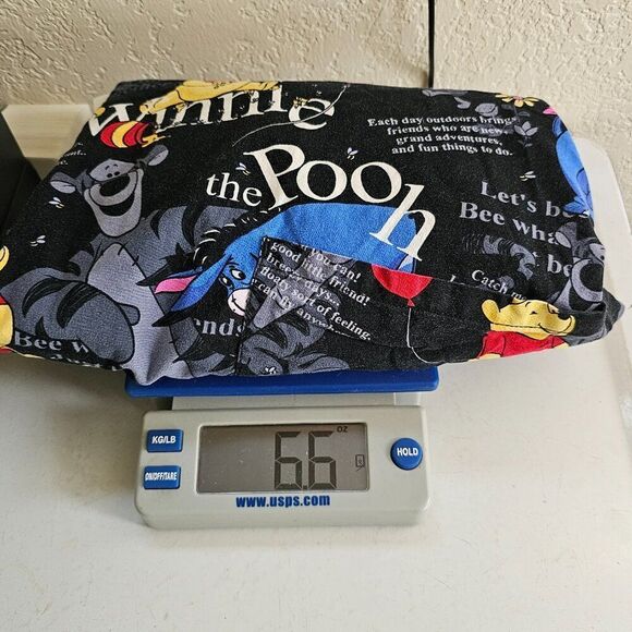 Disney Women's Large Winnie the Pooh Eeyore Black 3 Pocket Scrub Top Colorful - Picture 8 of 10